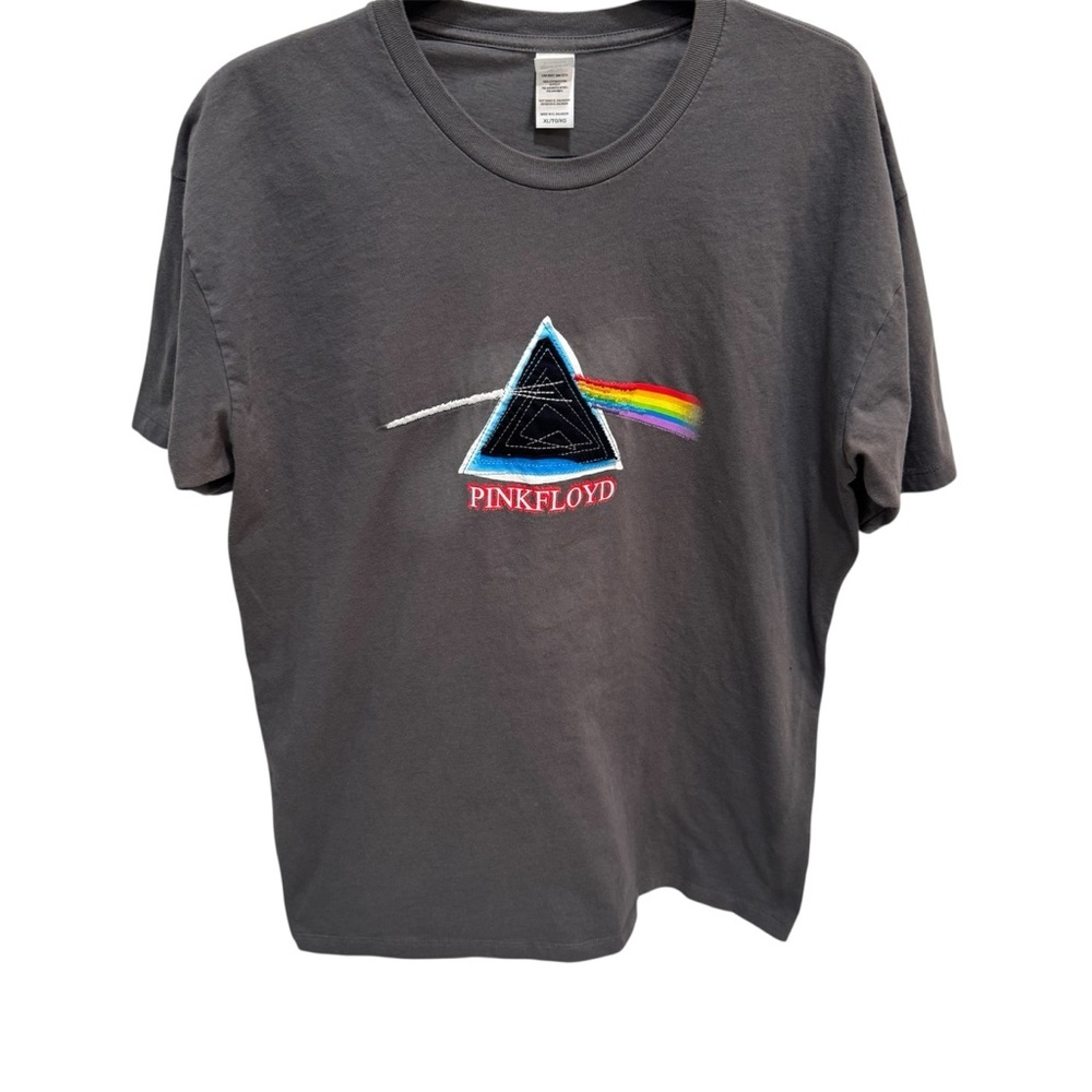 Pink Floyd The Dark Side Of The Moon Men's T-Shirt Embroidered Rainbow Size XL